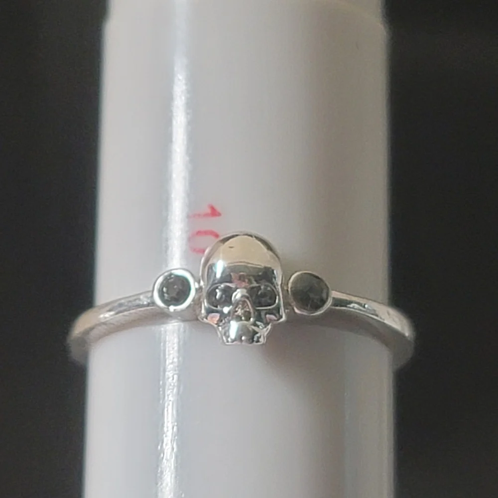 Dainty Silver Skull Ring Size 10